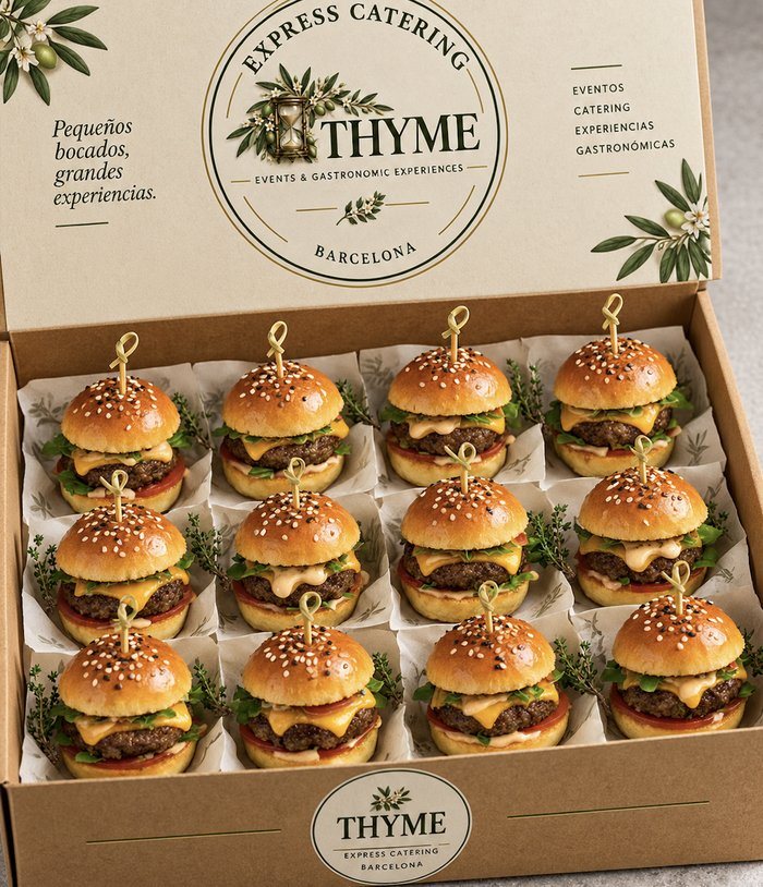Caja de mini burgers THYME
